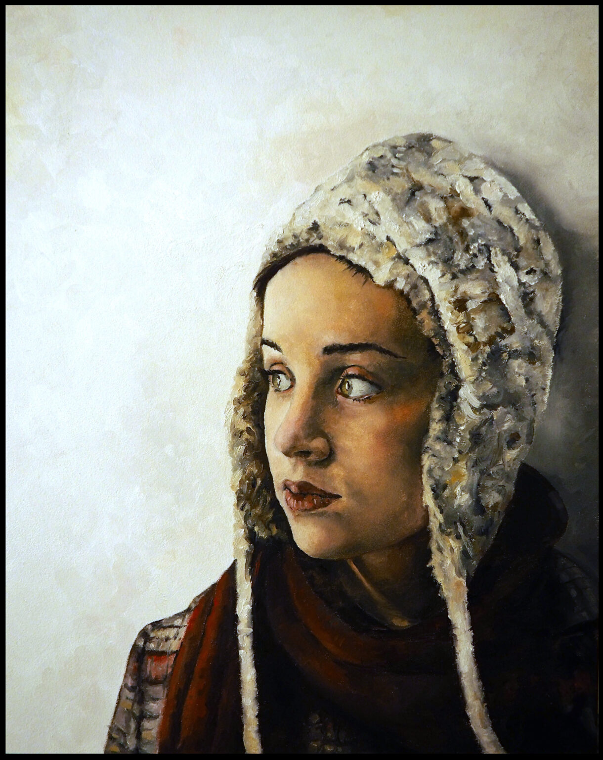 Vivian White Hat Painting by Jeremy Caniglia