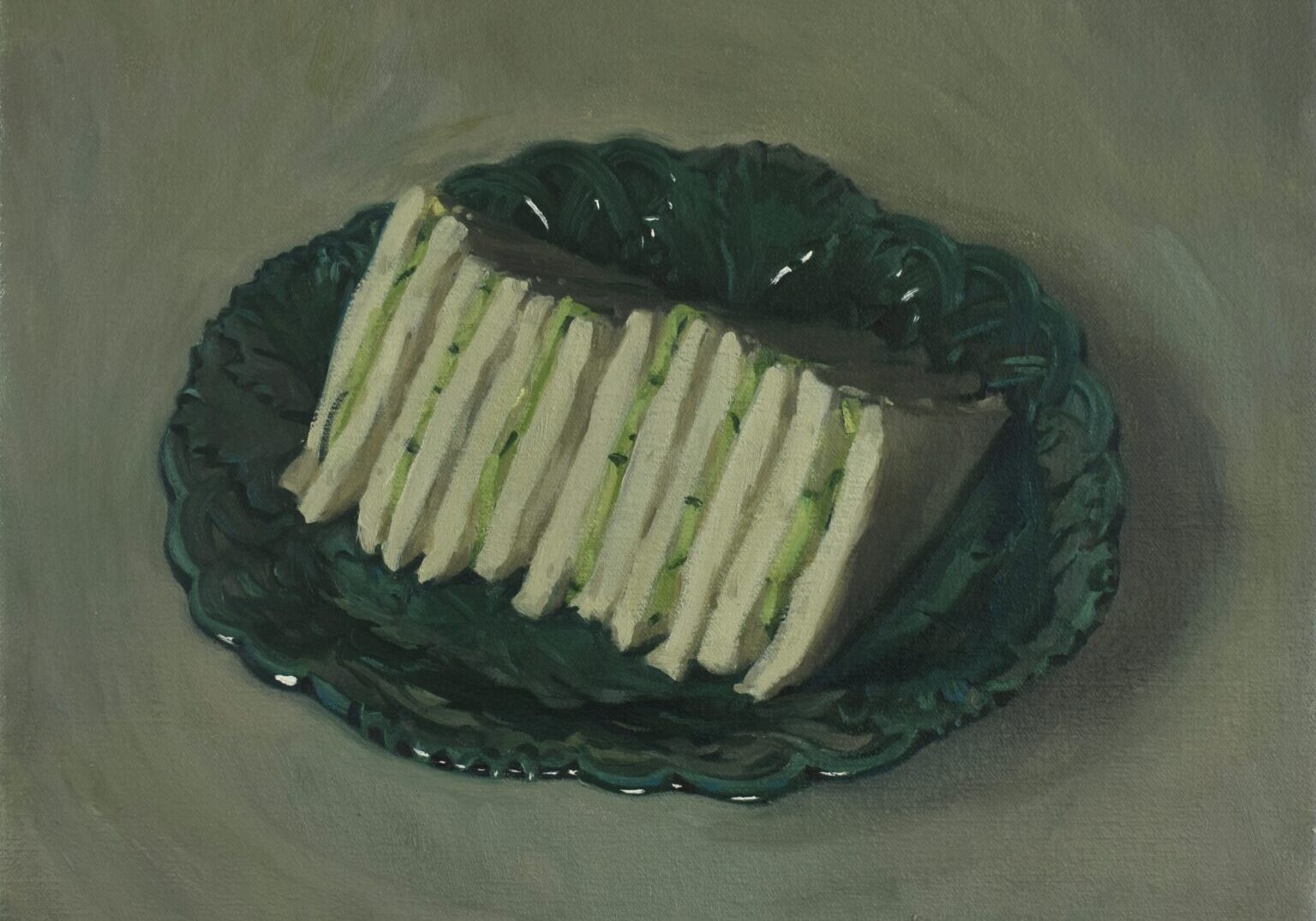 Florence Houston, Cucumber Sandwiches, oil on canvas, 2023